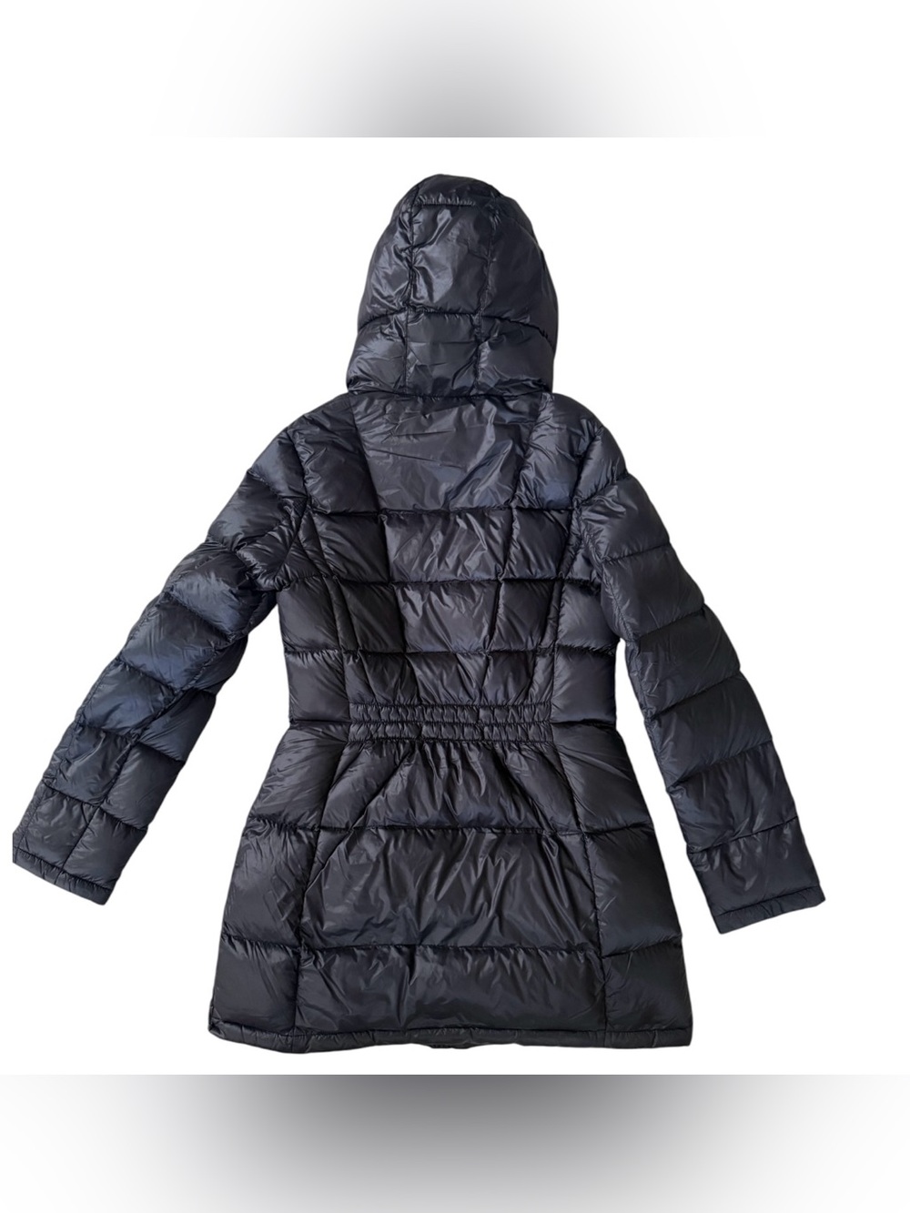 Calvin Klein Packable Lightweight Premium Down Hooded Puffer Coat Black Sz Small - Picture 3 of 6